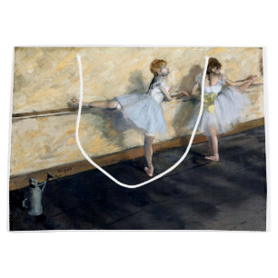 Dancers Practicing at the Barre, Edgar Degas Large Gift Bag