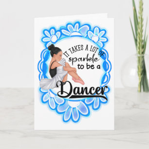 Dancers Sparkle Congratulations Blue Floral Card