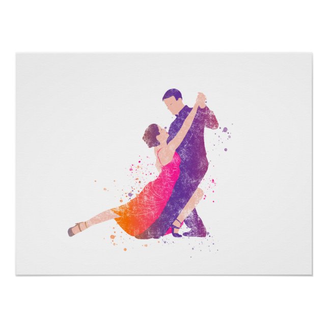 Dancers Tango Ballroom Flamenco Dancing Poster (Front)