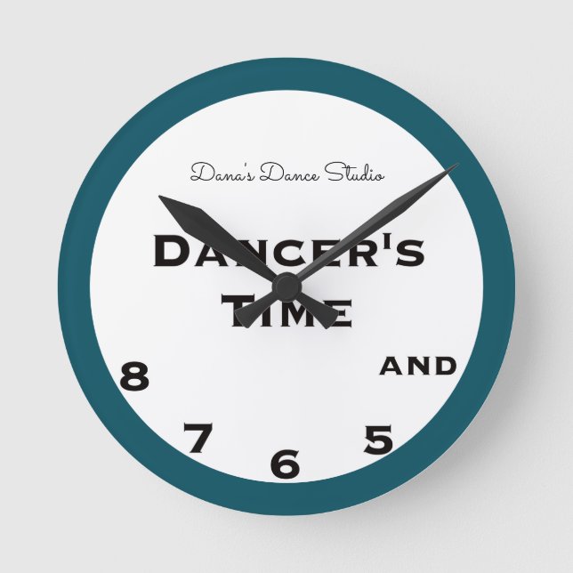 Dancer's Time 5, 6, 7 and 8 Novelty Round Clock (Front)