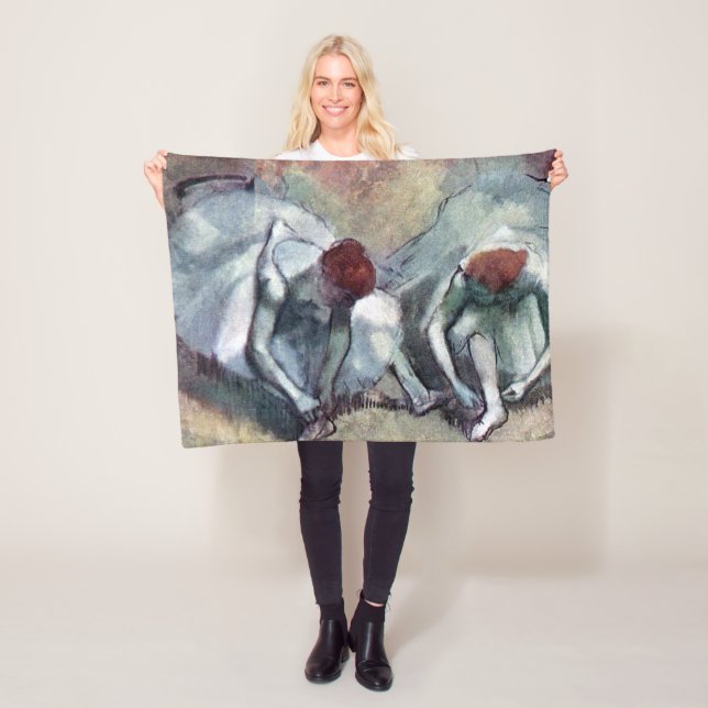 Dancers Tying Their Shoes, Edgar Degas Fleece Blanket (In Situ)