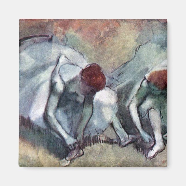 Dancers Tying Their Shoes, Edgar Degas Magnet (Front)