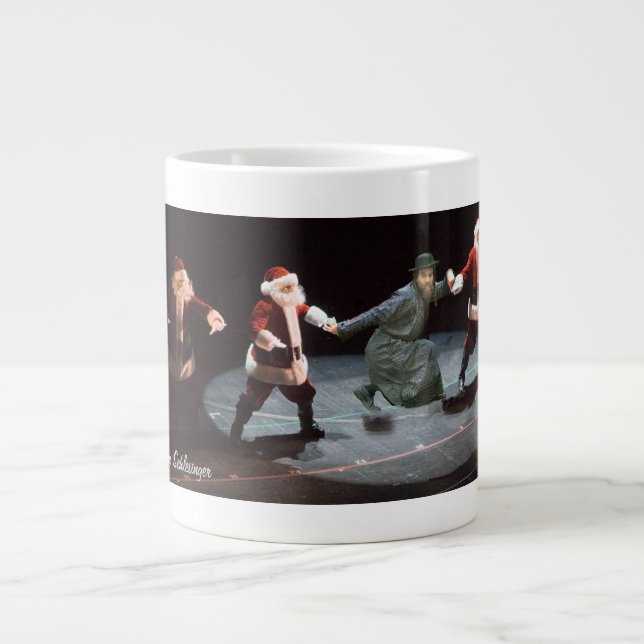 Dancin' Chassid & Santas  Giant Coffee Mug (Front)