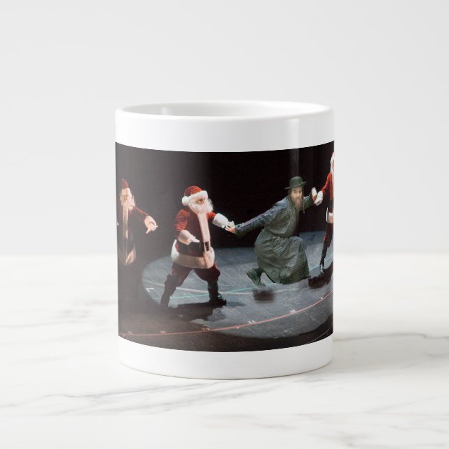Dancin' Santas & Chassid Large Coffee Mug (Front)