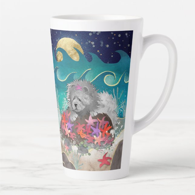DANCIN' WITH THE STARZ Blue Chow   Latte Mug (Right)