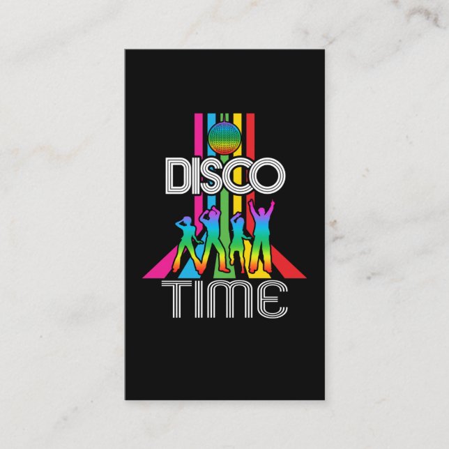 Dancing 80s 90s Party Music Disco Retro Business Card (Front)