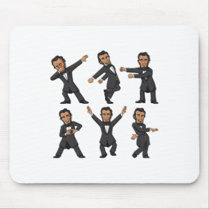 Dancing Abraham Lincoln 4th Of July Boys Girls Kid Mouse Mat