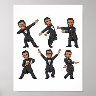 Dancing Abraham Lincoln 4th Of July Boys Girls Kid Poster