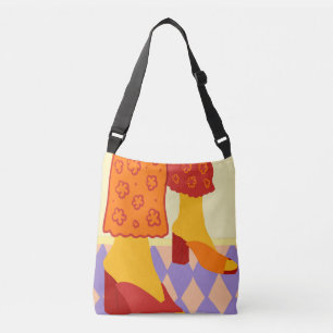 Dancing Across Chequered Dreams Crossbody Bag
