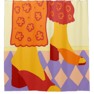 Dancing Across Chequered Dreams Shower Curtain