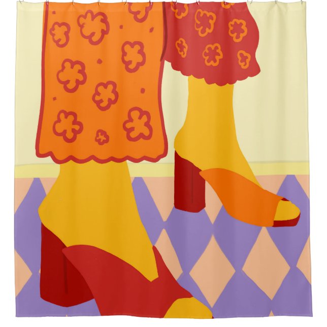 Dancing Across Chequered Dreams Shower Curtain (Front)
