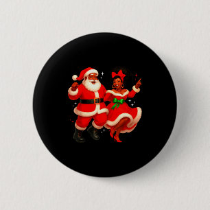 Dancing African Santa Mr Mrs Claus African America 6 Cm Round Badge