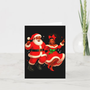 Dancing African Santa Mr Mrs Claus African America Card