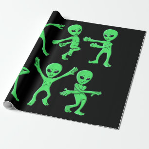 Dancing Aliens Dance Challenge Halloween Wrapping Paper