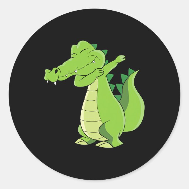 Dancing Alligator Gift Funny Dabbing Alligator  Classic Round Sticker (Front)
