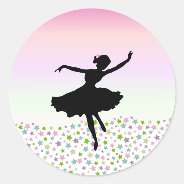 Dancing amongst the stars - pink sunset classic round sticker (Front)