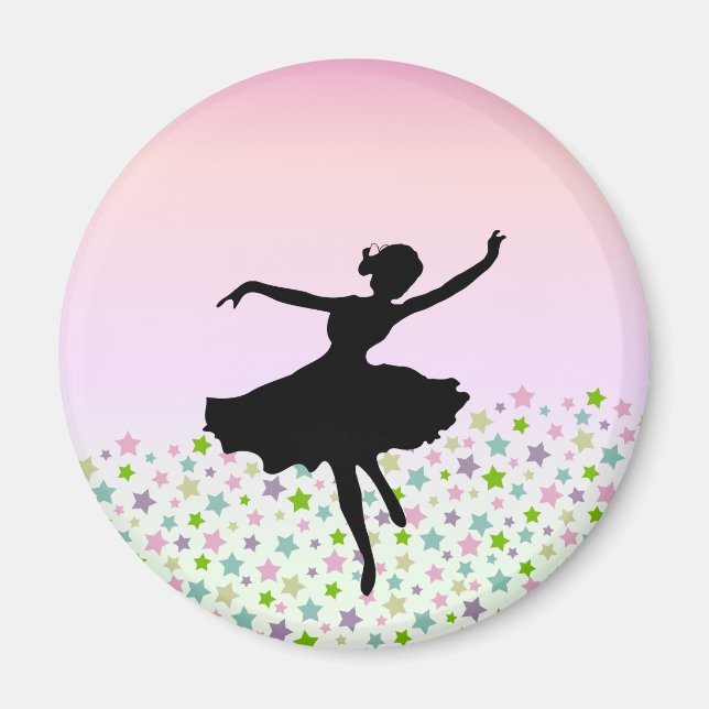 Dancing amongst the stars - pink sunset magnet (Front)