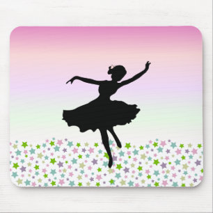 Dancing amongst the stars - pink sunset mouse mat