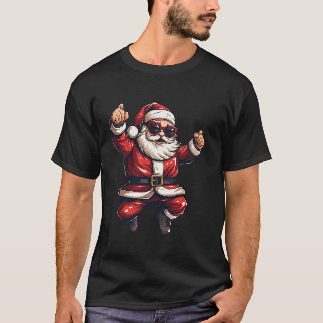 Dancing and Dabbing Santa Christmas Women Men Kids T-Shirt (Front)