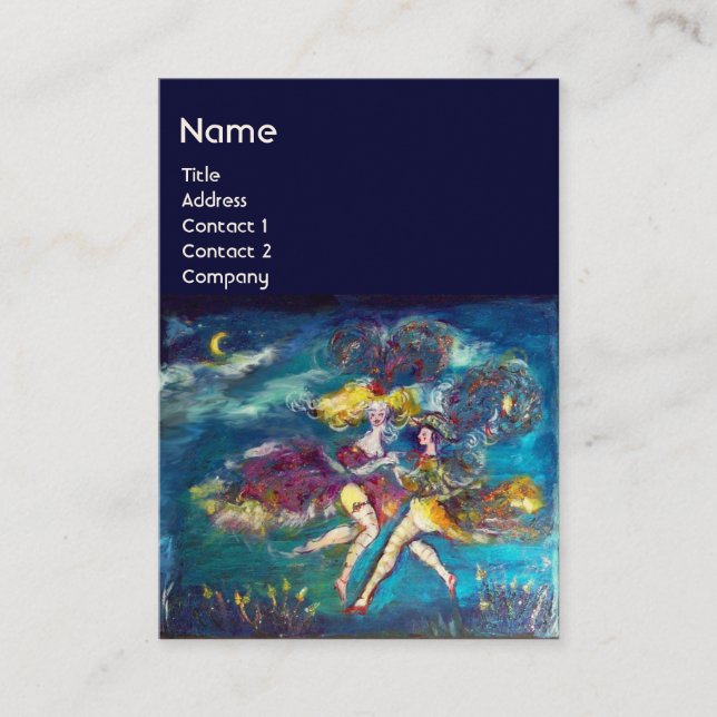 DANCING AND MUSIC IN THE NIGHT MONOGRAM BUSINESS CARD (Front)