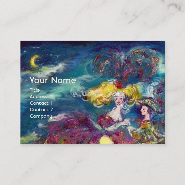 DANCING AND MUSIC IN THE NIGHT MONOGRAM BUSINESS CARD (Front)