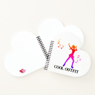 Dancing Anime Girl with Music Notes – Cool K-Pop  Notebook
