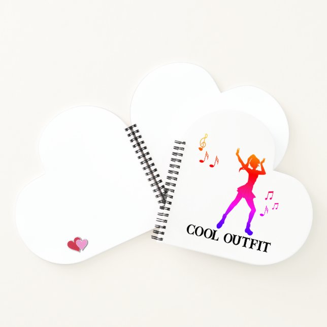 Dancing Anime Girl with Music Notes – Cool K-Pop  Notebook (Inside)