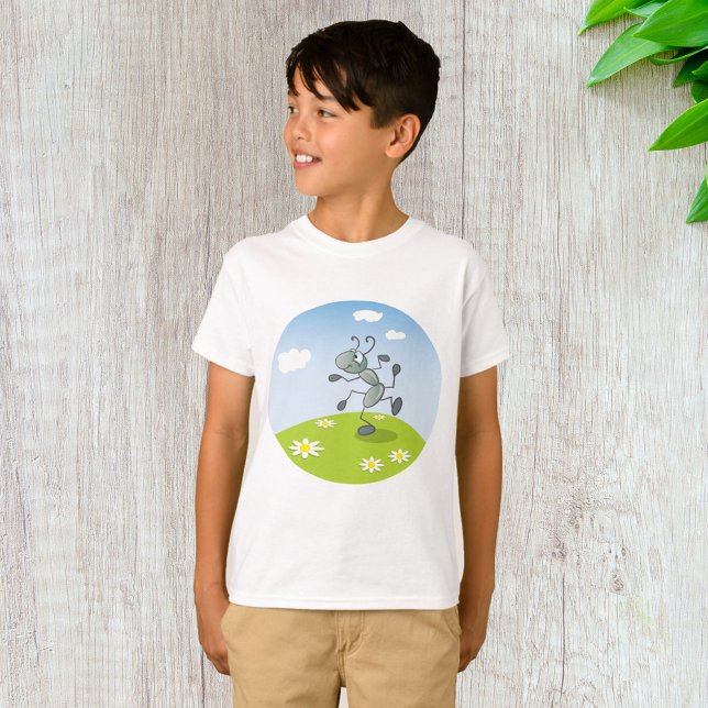 Dancing Ant on Grass with Flowers T-Shirt (Creator Uploaded)