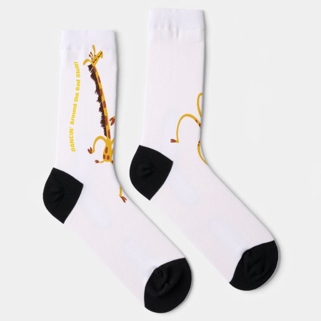 DANCING AROUND BAD "STUFF" GIRAFFE by Jeff Willis Socks (Right)