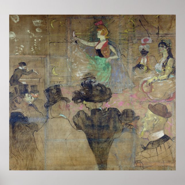 Dancing at the Rouge: La Goulue, 1895 Poster (Front)