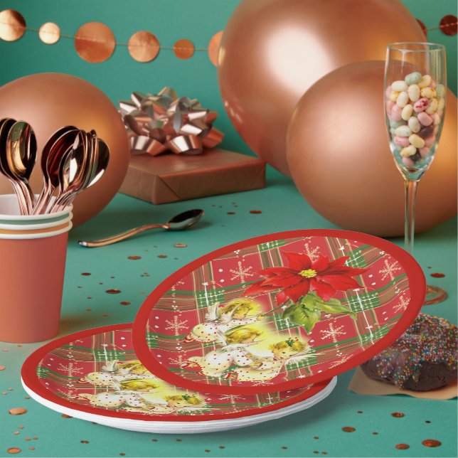 Dancing Baby Angels Christmas Plates (Multi)