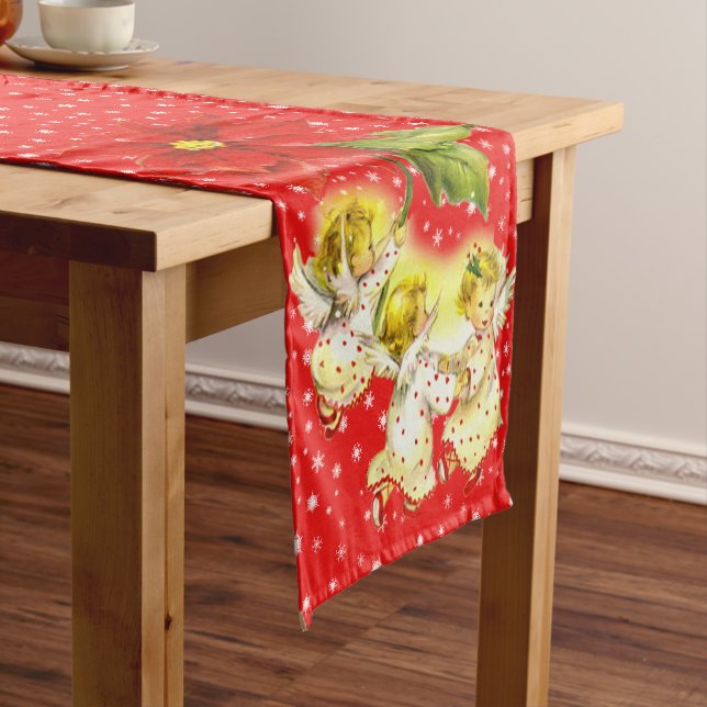 Dancing Baby Angels Christmas Table Runner (In Situ)
