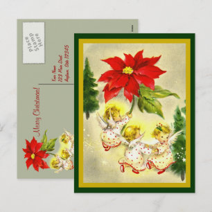 Dancing Baby Angels Vintage Postcard