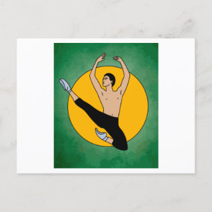 Dancing Ballerina Ballet Figures Postcard