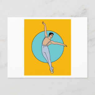Dancing Ballerina Ballet Figures Postcard