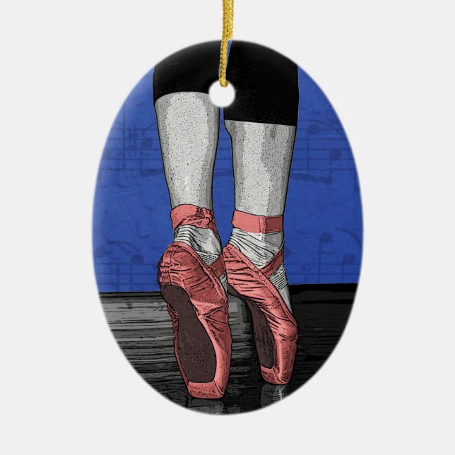 Dancing Ballerina Ballet Shoes Ceramic Tree Decoration (Front)