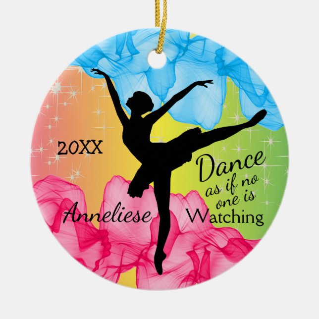 Dancing Ballerina Ceramic Tree Decoration (Front)