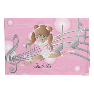 Dancing Ballerina Girl - Brunette Pillowcase