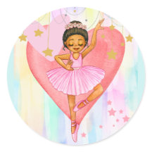 Dancing Ballerina Girl Hearts and Stars