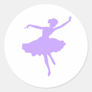 Dancing Ballerina in Lilac Periwinkle Classic Round Sticker