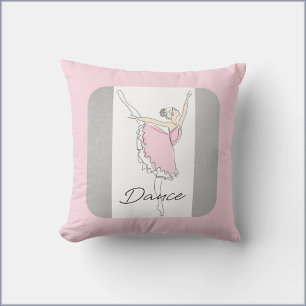 Dancing Ballerina in Pink Cushion