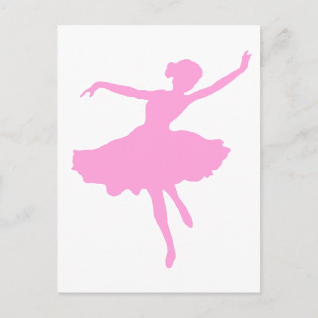 Dancing Ballerina in Pink Postcard (Front)