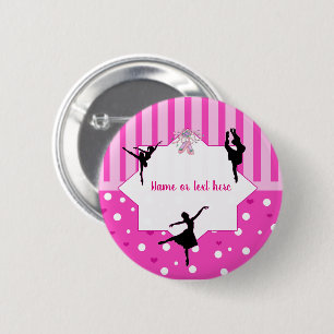 Dancing Ballerina silhouette Birthday party 6 Cm Round Badge