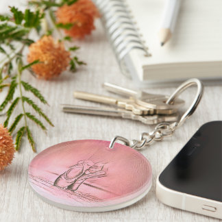 Dancing Ballet Shoes Pink Ballerina Feet Key Ring