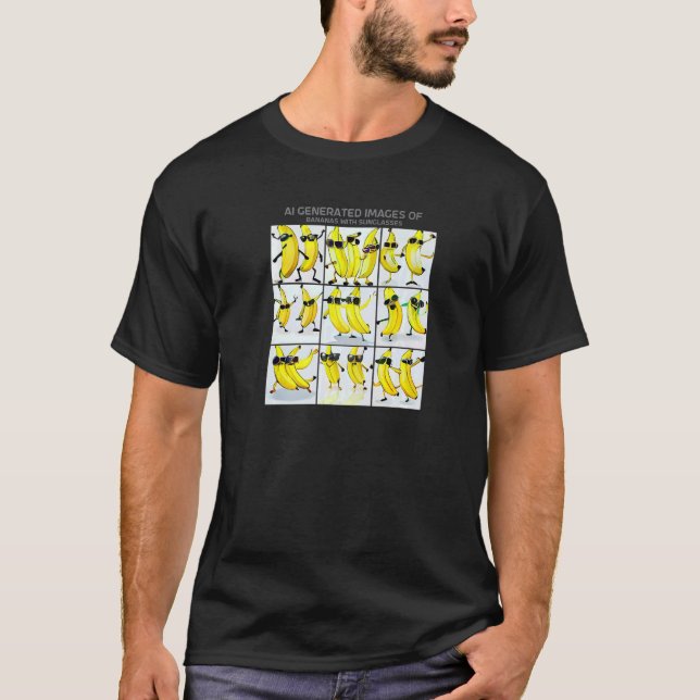 Dancing Bananas Sunglasses Ai Generated Art  Meme  T-Shirt (Front)