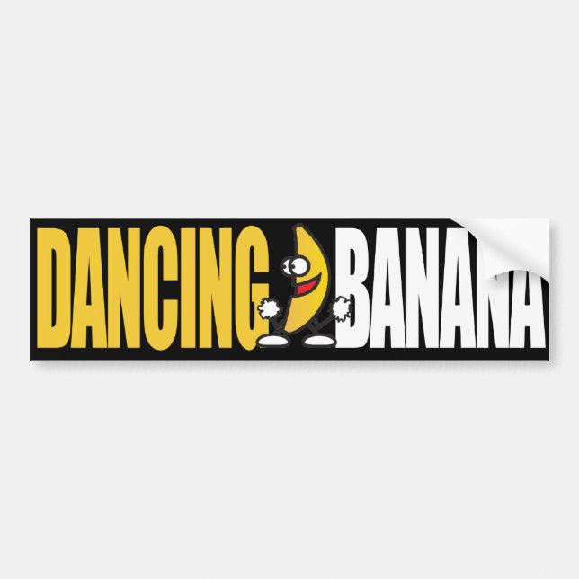 dancing bananayellow white bumper sticker (Front)