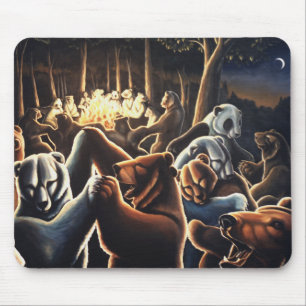Dancing Bear Art Mousepad Wildlife Art Mousepad