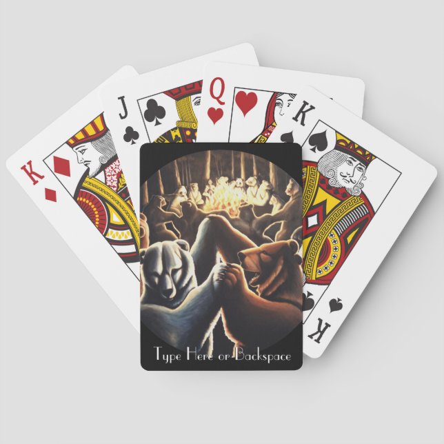 Dancing Bear Cards Personalised Bear Playing Cards (Back)