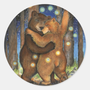 Dancing Bear Classic Round Sticker