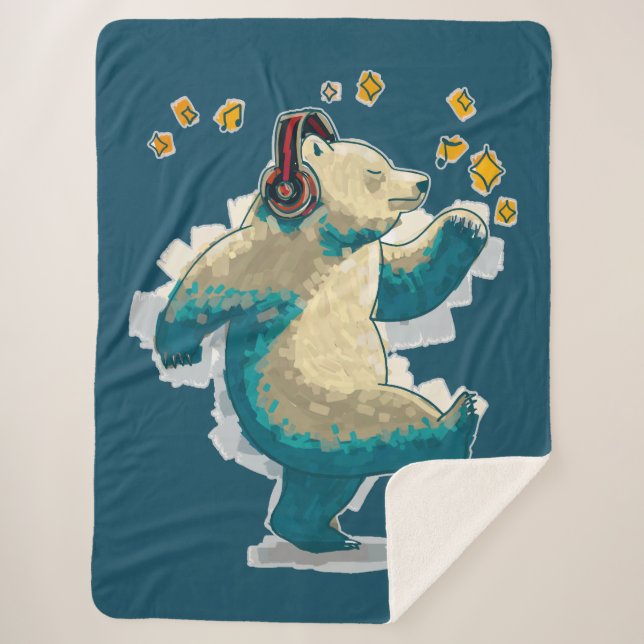 Dancing Bear Sherpa Blanket (Front)
